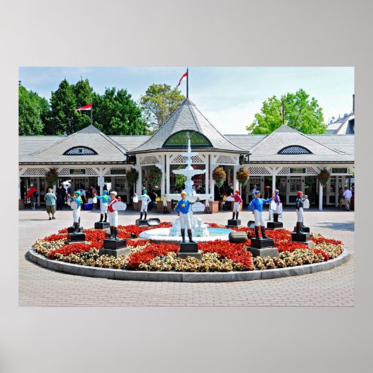 サラトガの象徴的な12ステークス優勝ローンジョッキー ポスター (正面)