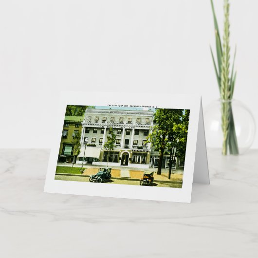 サラトガイン，サラトガ春，ニューヨーク 箔グリーティングカード (正面)