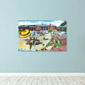 サラトガスパレクリエーションセンターを楽しむ キャンバスプリント (インサイチュ (ウッドフロア))