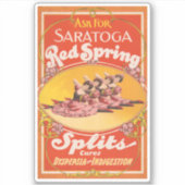 サラトガレッド春分割用ヴィンテージ広告 シール (正面)