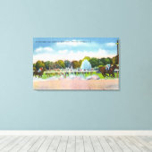 サラトガレーストラックフィニッシュラインビュー キャンバスプリント (インサイチュ (ウッドフロア))