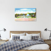 サラトガレーストラックフィニッシュラインビュー キャンバスプリント (インサイチュ (寝室))