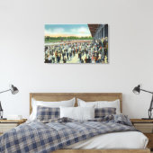 サラトガレーストラック&クラブハウスでの群集 キャンバスプリント (インサイチュ (寝室))