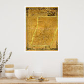 サラトガ春の地図ニューヨークby Bevan 1854 ポスター (キッチン)