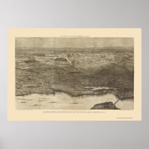 サラトガ春, NYパノラママップ – 1874 ポスター