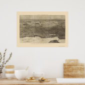 サラトガ春, NYパノラママップ – 1874 ポスター (キッチン)