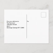 サラトガ春NY引っ越しました ポストカード (裏面)