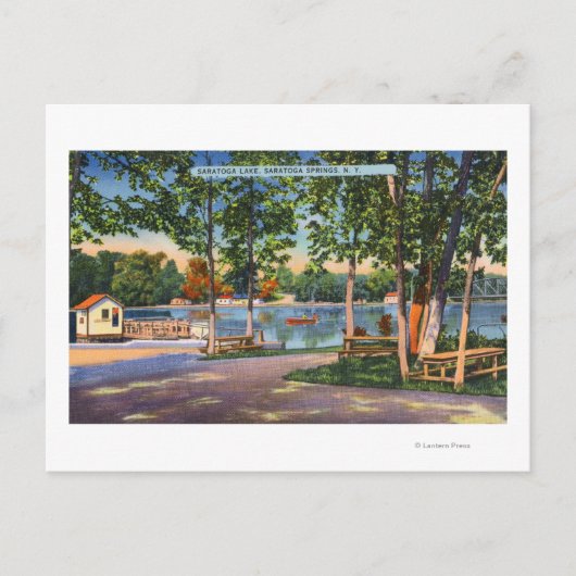 サラトガ湖の景色 ポストカード (正面)
