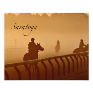 サラトガ – Riders & Horses in Haze of Sunrise フォトプリント