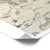 サラナックレイクスニューヨークのアンティーク地図 ポスター (角)