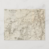 サラナックレイクスニューヨークのアンティーク地図 ポストカード (正面)