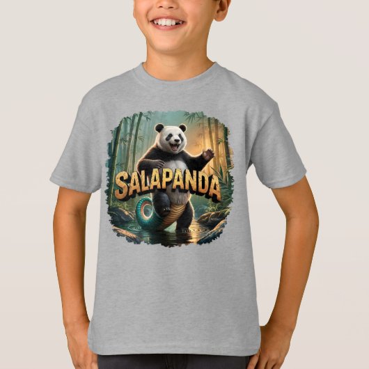 サラパンダイラストレーションコンボおもしろい生物 Tシャツ (正面)