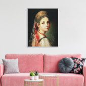 サラファンの少女のポートレートと キャンバスプリント (インサイチュ (リビング))