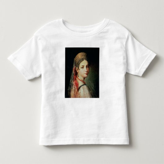 サラファンの少女のポートレートと トドラーTシャツ (正面)
