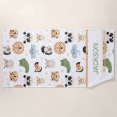 サラフィジャングル動物ビーチタオル ビーチタオル (正面)