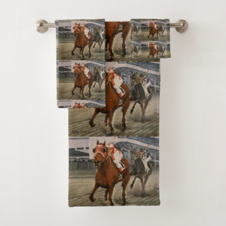サラブレッウマ科のドが競馬に勝つ バスタオルセット