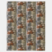 サラブレッウマ科のドが競馬に勝つ フリースブランケット (正面)