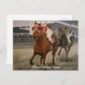 サラブレッウマ科のドが競馬に勝つ ポストカード (正面/裏面)