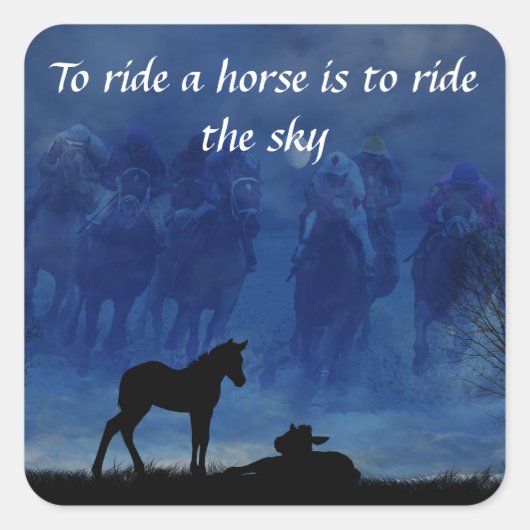 サラブレッド競走馬フォールの2つのステッカー スクエアシール (正面)