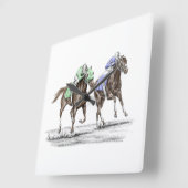 サラブレッド競馬 ラウンド壁時計 (傾斜)