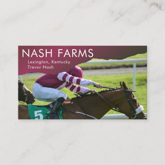 サラブレッド馬トレーナーファーム&ボーディングビジネス 名刺 (正面)