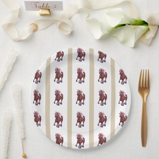 サラブレッド・チャンピオンシービスケットビートズ陸軍大将 ペーパープレート (ウェディング)