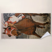 サラブレッド・ホースは勝ち馬だ ビーチタオル (正面)