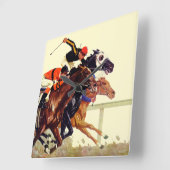 サラブレッド・レース スクエア壁時計 (傾斜)