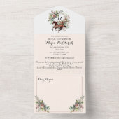 サラブレッド 馬の花  オールインワン招待状 (内側)