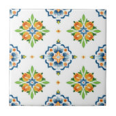 サラベラシームレスブルーオレンジグリーンメキシカンスペイン タイル (正面)