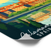 サラマンカスペインヴィンテージ旅行イラストレーション ポスター (角)