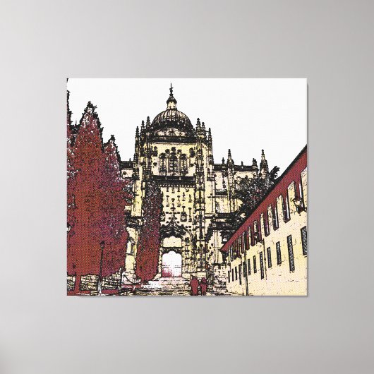 サラマンカ大聖堂の旧市街 キャンバスプリント (正面)