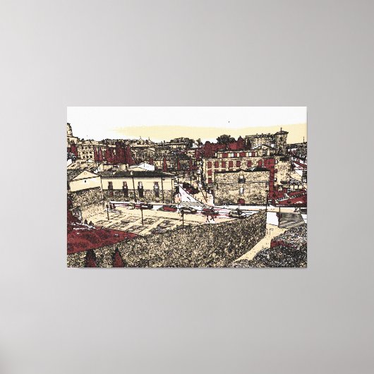 サラマンカ・スペインの旧市街 キャンバスプリント (正面)