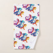 サラマンダカラフルーはサラマンダースライドを行う バスタオルセット (ハンドタオル)