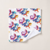 サラマンダカラフルーはサラマンダースライドを行う バスタオルセット (ウォッシュタオル)