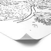 サラマンダリン海ドラゴンラインアートカラオナミ ポスター (角)