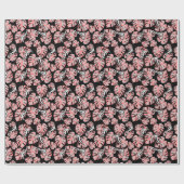 サラマンダーとピンク葉色の繰り返しパターン ラッピングペーパー (フラット)