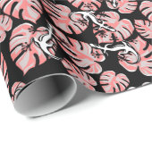 サラマンダーとピンク葉色の繰り返しパターン ラッピングペーパー (ロールコーナー)