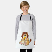 サラミのピースとライオンPizza.PNG エプロン (着用した状態)