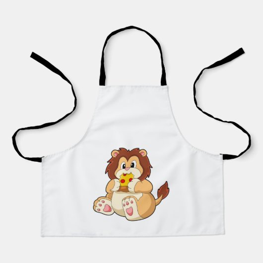 サラミのピースとライオンPizza.PNG エプロン (正面)