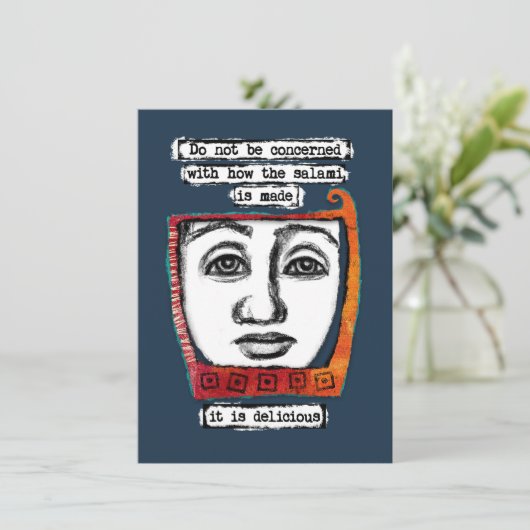 サラミはグリーティングカードが美味しい カード (スタンド正面)