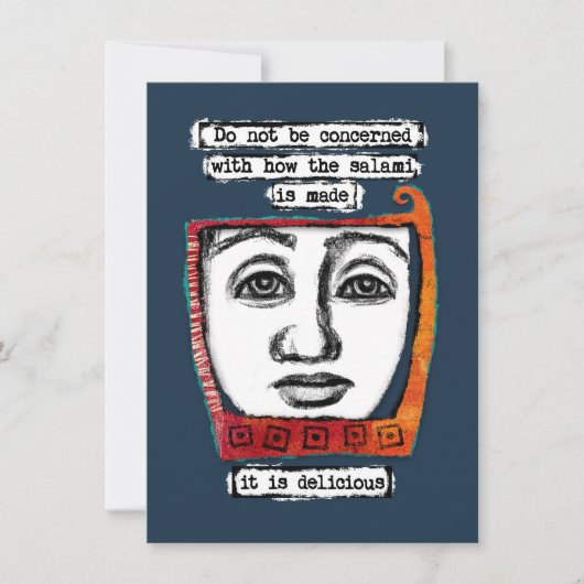 サラミはグリーティングカードが美味しい カード (正面)