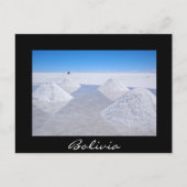 サラル・デ・ウユニ塩フラッツ黒文字はがき ポストカード (正面)