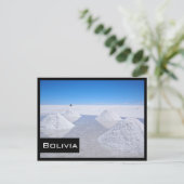 サラル・デ・ウユニ塩フラッツ黒枠はがき ポストカード (スタンド正面)