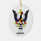 サラワクコートオブアームズ – マレーシア セラミックオーナメント (右)