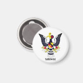 サラワクコートオブアームズ – マレーシア マグネット (正面/裏面)