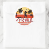 サランハヨ (I Love You) 韓国の丸型ステッカー ラウンドシール (バッグ)