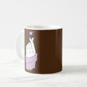 サランヘコリアフィンガーハートKラブポップ・アートのラベンダー コーヒーマグカップ (正面左)