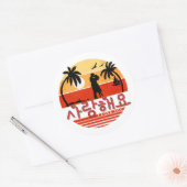 サランヘヨ (I Love You) 韓国の丸ステッカー ラウンドシール (封筒)