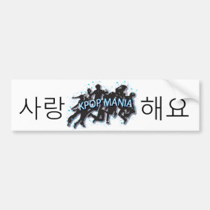サランヘヨKPOPマニアバンパーステッカー バンパーステッカー